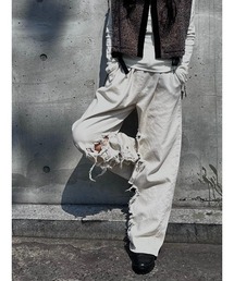 アメリヴィンテージ DIVER EGG PANTS ダイバーエッグパンツ 白 M アメリヴィンテージ Ameri VINTAGE 23AW SOFT TWIST STRIPE