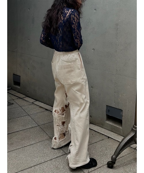 INSIDE RIPPED HOLE PANTS（スウェットパンツ）｜ELCHELE（エルチェレ