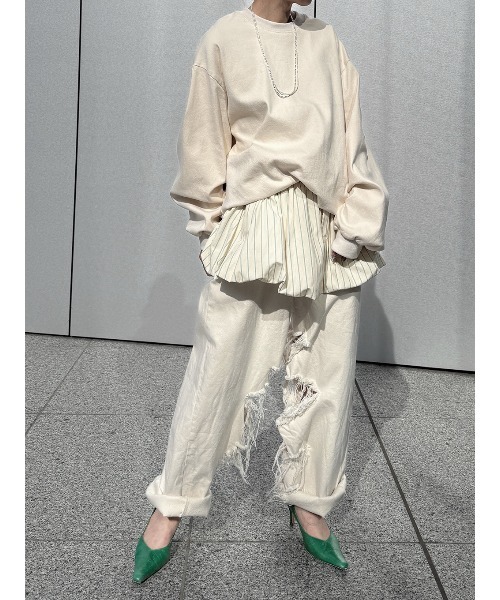 パンツ ELCHELE INSIDE RIPPEDHOLE PANTS ECRU 38 パンツ ELCHELE INSIDE RIPPEDHOLE PANTS ECRU 38 INSIDE RIPPED HOLE