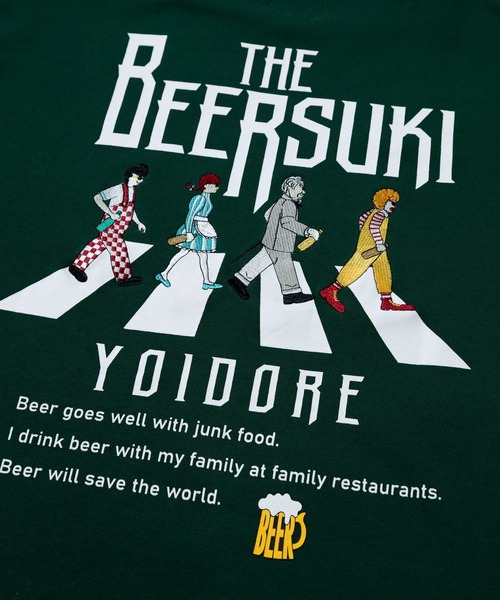 go slow caravan(ゴースローキャラバン)の「YOIDORE/酔いどれ BEER SUKI クルーネックスウェット(スウェット・メンズ・ライトグレー/グリーン・MEDIUM/LARGE/X-LARGE)」の11枚目の写真