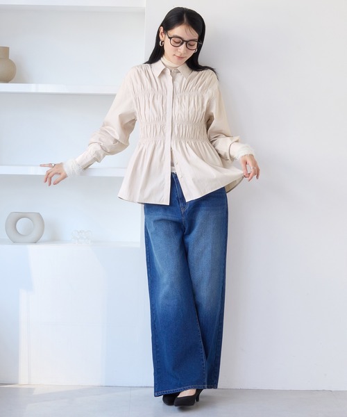 VIS（ビス）の「シャーリングデザインシャツ（シャツ/ブラウス・レディース・ベージュ系その他/ブルー系その他/ブルー系その他4/ピンク系その他2・FREE）」の15枚目の写真