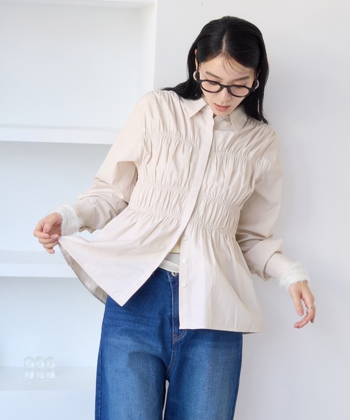 VIS（ビス）の「シャーリングデザインシャツ（シャツ/ブラウス・レディース・ベージュ系その他/ブルー系その他/ブルー系その他4/ピンク系その他2・FREE）」の13枚目の写真