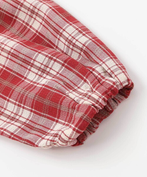 Noeil aime BeBe（ノイユエイムベベ）の「【お揃い】タータンチェックワンピース＋ケーブルジャガードベストセット（ワンピース・キッズ・レッド系その他/ブルー系その他2・120cm/110cm/130cm/100cm）」の4枚目の写真
