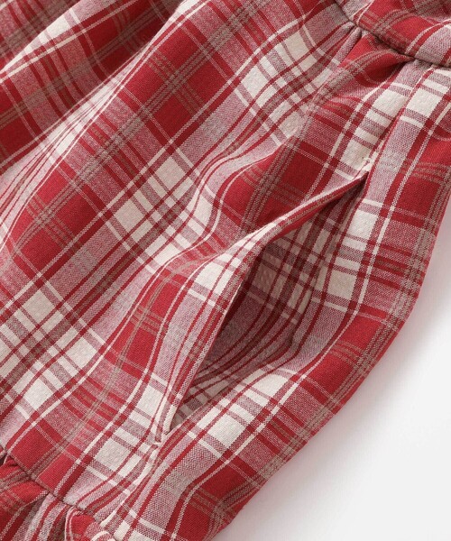 Noeil aime BeBe（ノイユエイムベベ）の「【お揃い】タータンチェックワンピース＋ケーブルジャガードベストセット（ワンピース・キッズ・レッド系その他/ブルー系その他2・120cm/110cm/130cm/100cm）」の3枚目の写真