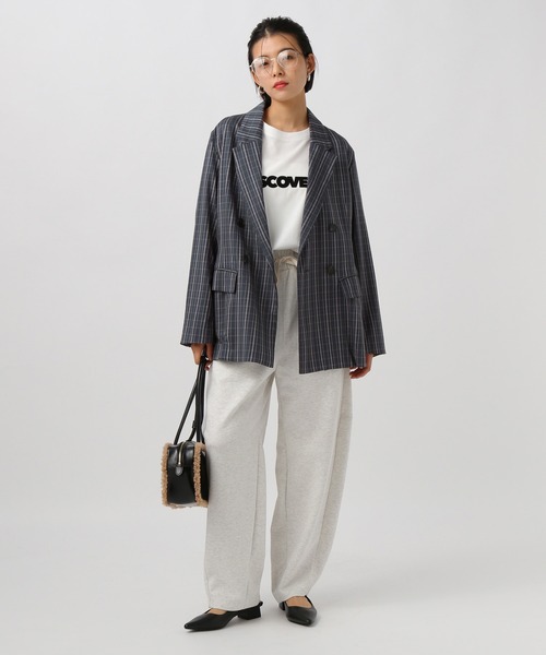 BAYFLOW（ベイフロー）の「[シャツ感覚で羽織れる]チェックテーラードジャケット（テーラードジャケット・レディース・ベージュ/チャコール・SMALL/MEDIUM）」の15枚目の写真