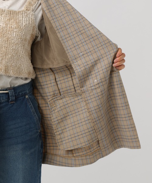 BAYFLOW（ベイフロー）の「[シャツ感覚で羽織れる]チェックテーラードジャケット（テーラードジャケット・レディース・ベージュ/チャコール・SMALL/MEDIUM）」の5枚目の写真