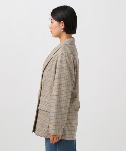 BAYFLOW（ベイフロー）の「[シャツ感覚で羽織れる]チェックテーラードジャケット（テーラードジャケット・レディース・ベージュ/チャコール・SMALL/MEDIUM）」の11枚目の写真