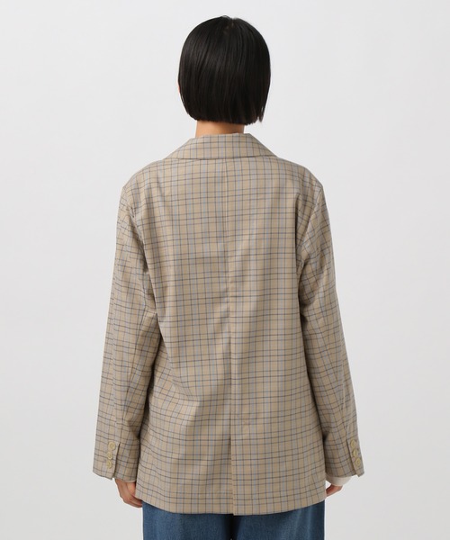 BAYFLOW（ベイフロー）の「[シャツ感覚で羽織れる]チェックテーラードジャケット（テーラードジャケット・レディース・ベージュ/チャコール・SMALL/MEDIUM）」の21枚目の写真