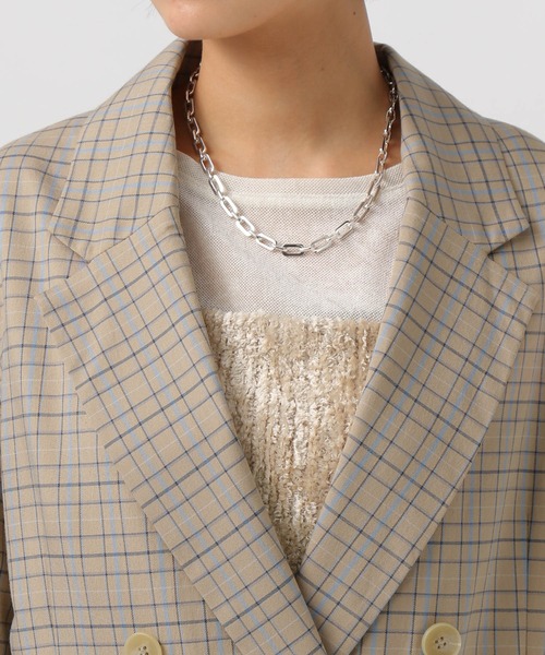 BAYFLOW（ベイフロー）の「[シャツ感覚で羽織れる]チェックテーラードジャケット（テーラードジャケット・レディース・ベージュ/チャコール・SMALL/MEDIUM）」の19枚目の写真