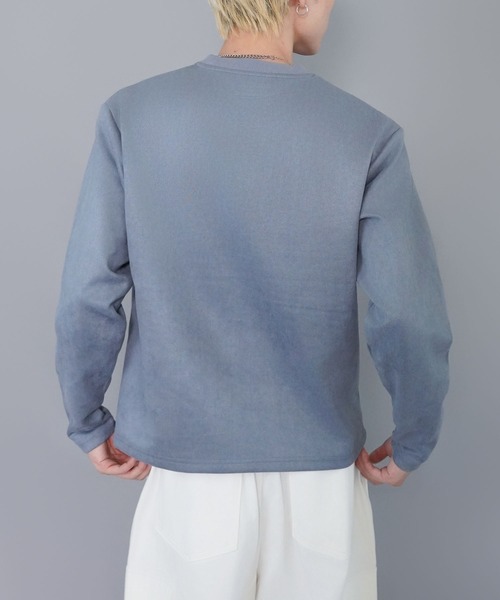 SPINNS（スピンズ）の「短丈フェイクスエードワンポイントスウェット/ワンポイントハート/ショート丈（スウェット・メンズ・ブルー/チャコール/アイボリー・ONESIZE）」の14枚目の写真