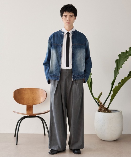 LUCY（ルーシー）の「LUCY/【25年秋冬新作】クロスタックバギースラックス（スラックス・メンズ・ブラック/グレー系その他4/ブラック系その他4・MEDIUM/LARGE）」の9枚目の写真