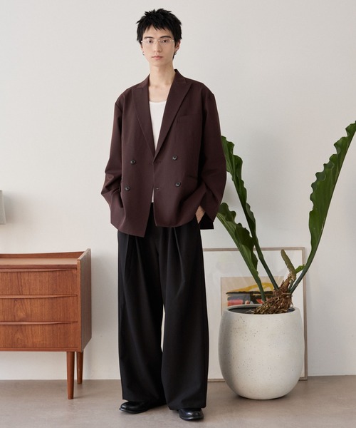 LUCY（ルーシー）の「LUCY/【25年秋冬新作】クロスタックバギースラックス（スラックス・メンズ・ブラック/グレー系その他4/ブラック系その他4・MEDIUM/LARGE）」の5枚目の写真