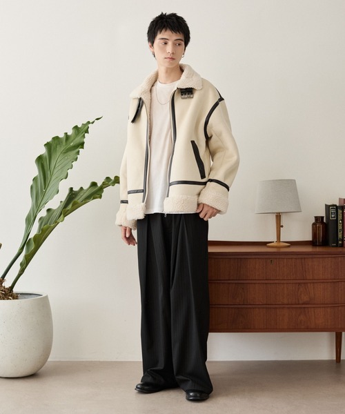 LUCY（ルーシー）の「LUCY/【25年秋冬新作】クロスタックバギースラックス（スラックス・メンズ・ブラック/グレー系その他4/ブラック系その他4・MEDIUM/LARGE）」の7枚目の写真