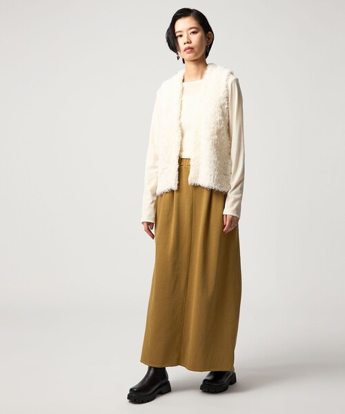 CITEN(シテン)の「<CITEN>スウェットナロースカート(スカート・レディース・ブラック/ライトグレー/マスタード・S/M)」の9枚目の写真