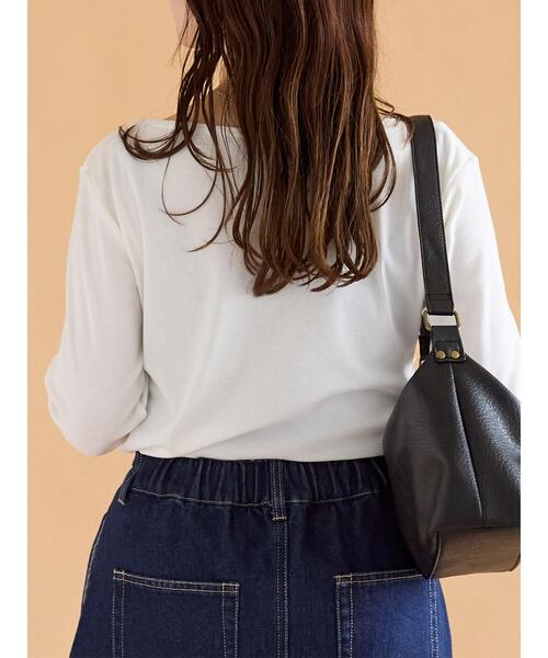 ehka sopo（エヘカソポ）の「ドレープカットソー（Tシャツ/カットソー・レディース・オフホワイト/カーキ/ブラック・F）」の8枚目の写真