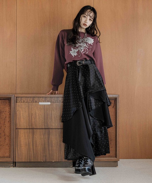 【Ado×HARE】完全受注販売 レーザーカットティアードスカート ブラック Ado×HARE】完全受注販売 レーザーカットティアードスカート ブラック