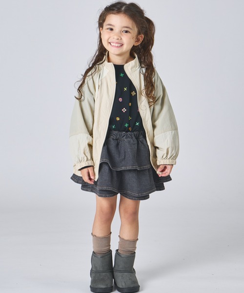 pairmanon（ペアマノン）の「【セットアップ着用可能】ユニセックス 配色切り替え ナイロンブルゾン（ナイロンジャケット・キッズ・ブラウン/ネイビー/ベージュ・110/90/150/100/130/140/120）」の15枚目の写真