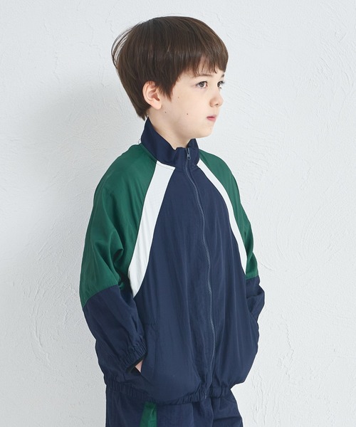 pairmanon（ペアマノン）の「【セットアップ着用可能】ユニセックス 配色切り替え ナイロンブルゾン（ナイロンジャケット・キッズ・ブラウン/ネイビー/ベージュ・110/90/150/100/130/140/120）」の9枚目の写真