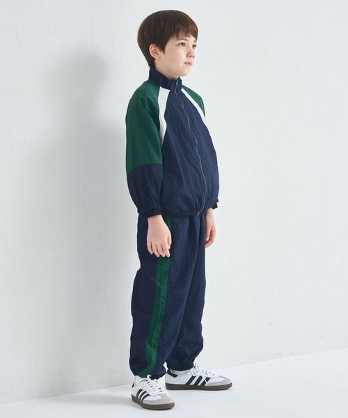 pairmanon（ペアマノン）の「【セットアップ着用可能】ユニセックス 配色切り替え ナイロンブルゾン（ナイロンジャケット・キッズ・ブラウン/ネイビー/ベージュ・110/90/150/100/130/140/120）」の11枚目の写真