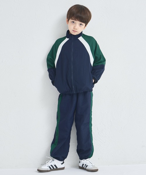 pairmanon（ペアマノン）の「【セットアップ着用可能】ユニセックス 配色切り替え ナイロンブルゾン（ナイロンジャケット・キッズ・ブラウン/ネイビー/ベージュ・110/90/150/100/130/140/120）」の13枚目の写真