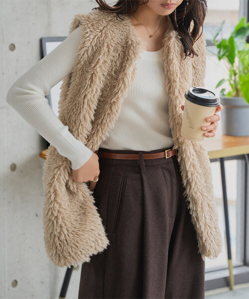 ファー　ベスト　ボリューム セール】ボリュームファーベスト（ベスト）｜KOBE LETTUCE