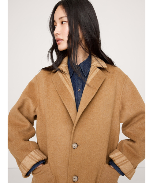 Banana Republic（バナナリパブリック）の「リバーシブル ダブルフェイス トップコート（チェスターコート・レディース・ワイン/オリーブ/ベージュ/ブラック・M/S/XS/L）」の9枚目の写真