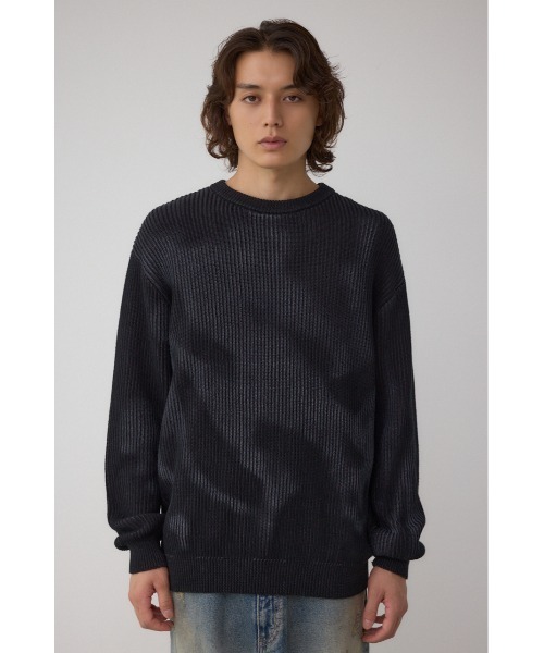 AZUL by moussy（アズールバイマウジー）の「シャドウスプレーリブニット（ニット/セーター・メンズ・ブラック/ベージュ/ネイビー・MEDIUM/LARGE）」の7枚目の写真