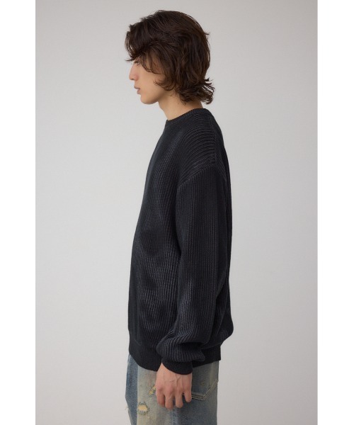 AZUL by moussy（アズールバイマウジー）の「シャドウスプレーリブニット（ニット/セーター・メンズ・ブラック/ベージュ/ネイビー・MEDIUM/LARGE）」の8枚目の写真