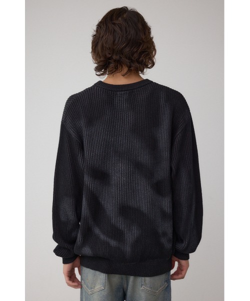 AZUL by moussy（アズールバイマウジー）の「シャドウスプレーリブニット（ニット/セーター・メンズ・ブラック/ベージュ/ネイビー・MEDIUM/LARGE）」の9枚目の写真