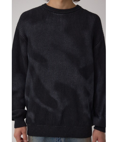 AZUL by moussy（アズールバイマウジー）の「シャドウスプレーリブニット（ニット/セーター・メンズ・ブラック/ベージュ/ネイビー・MEDIUM/LARGE）」の10枚目の写真