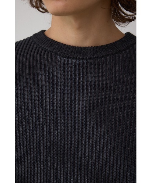 AZUL by moussy（アズールバイマウジー）の「シャドウスプレーリブニット（ニット/セーター・メンズ・ブラック/ベージュ/ネイビー・MEDIUM/LARGE）」の12枚目の写真
