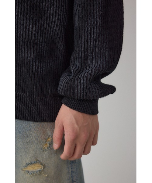 AZUL by moussy（アズールバイマウジー）の「シャドウスプレーリブニット（ニット/セーター・メンズ・ブラック/ベージュ/ネイビー・MEDIUM/LARGE）」の14枚目の写真