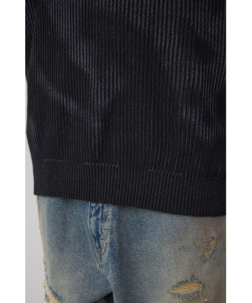 AZUL by moussy（アズールバイマウジー）の「シャドウスプレーリブニット（ニット/セーター・メンズ・ブラック/ベージュ/ネイビー・MEDIUM/LARGE）」の15枚目の写真