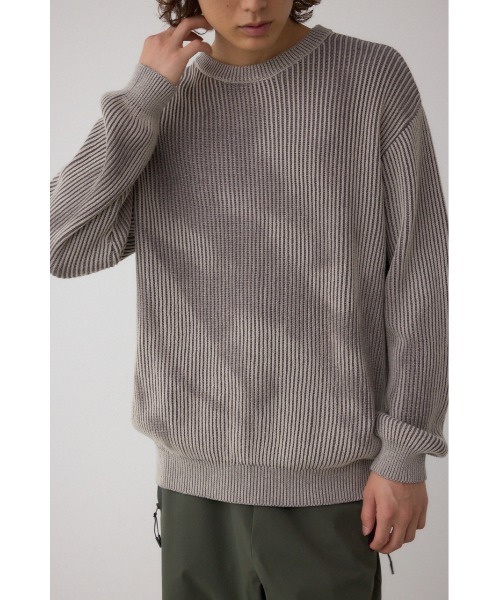 AZUL by moussy（アズールバイマウジー）の「シャドウスプレーリブニット（ニット/セーター・メンズ・ブラック/ベージュ/ネイビー・MEDIUM/LARGE）」の16枚目の写真