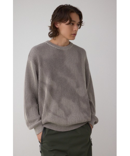 AZUL by moussy（アズールバイマウジー）の「シャドウスプレーリブニット（ニット/セーター・メンズ・ブラック/ベージュ/ネイビー・MEDIUM/LARGE）」の18枚目の写真