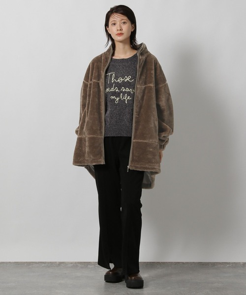 LAKOLE（ラコレ）の「スタンドボアブルゾン / 496631（ブルゾン・レディース・カーキ/ブラック/モカ・FREE）」の11枚目の写真