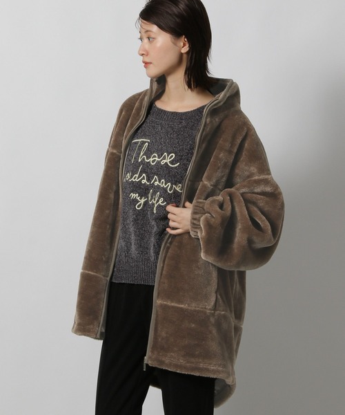 LAKOLE（ラコレ）の「スタンドボアブルゾン / 496631（ブルゾン・レディース・カーキ/ブラック/モカ・FREE）」の13枚目の写真