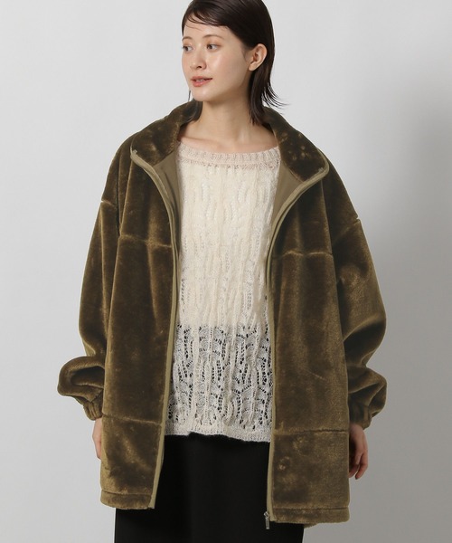 LAKOLE（ラコレ）の「スタンドボアブルゾン / 496631（ブルゾン・レディース・カーキ/ブラック/モカ・FREE）」の12枚目の写真