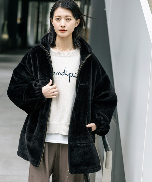 セール】スタンドボアブルゾン / 496631（ブルゾン）｜LAKOLE（ラコレ