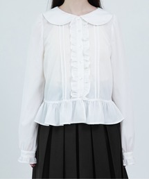 【apresjour mignon soie】frill pin tuck blouse/フリルピンタックブラウス