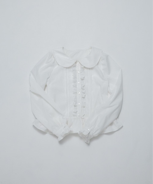 apres jour mignon(アプレジュールミニョン)の「【apresjour mignon soie】frill pin tuck blouse/フリルピンタックブラウス(シャツ/ブラウス・レディース・ネイビー/オフホワイト・フリー/LARGE)」の16枚目の写真