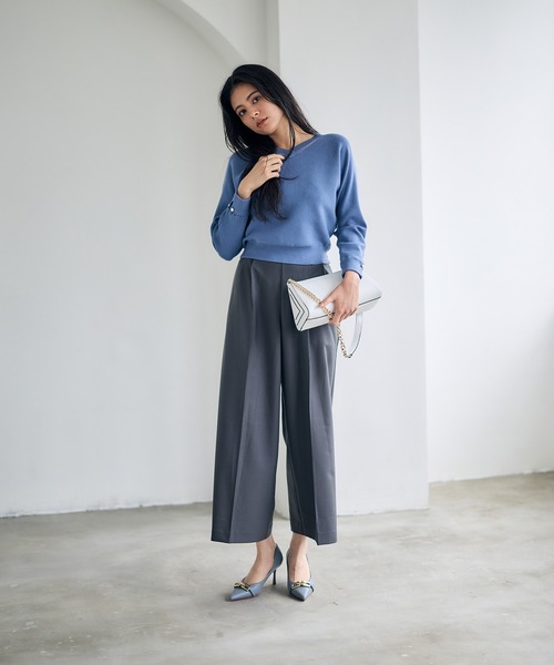 12Twelve Agenda(トゥエルブ アジェンダ)の「前後2wayシアーラメネックドルマンニットプルオーバー(ニット/セーター・レディース・オフホワイト/ブラック/ブルー・M)」の9枚目の写真