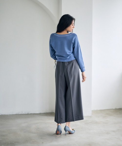 12Twelve Agenda(トゥエルブ アジェンダ)の「前後2wayシアーラメネックドルマンニットプルオーバー(ニット/セーター・レディース・オフホワイト/ブラック/ブルー・M)」の10枚目の写真