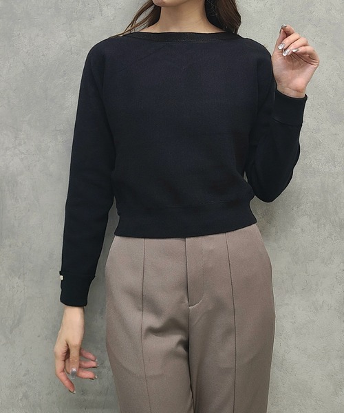 12Twelve Agenda(トゥエルブ アジェンダ)の「前後2wayシアーラメネックドルマンニットプルオーバー(ニット/セーター・レディース・オフホワイト/ブラック/ブルー・M)」の17枚目の写真