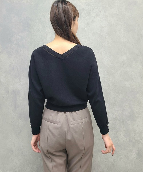 12Twelve Agenda(トゥエルブ アジェンダ)の「前後2wayシアーラメネックドルマンニットプルオーバー(ニット/セーター・レディース・オフホワイト/ブラック/ブルー・M)」の20枚目の写真