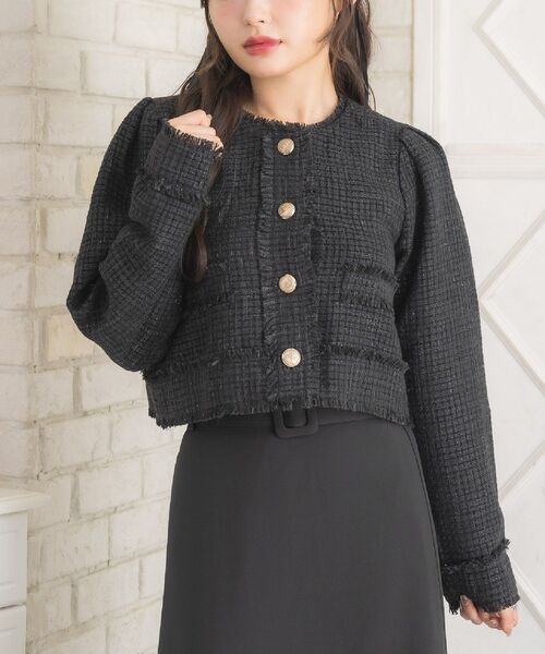 【未使用タグ付】Rirandtureラメツイードニットジャケット Rirandture（リランドチュール）の「シャイニーツイードニット