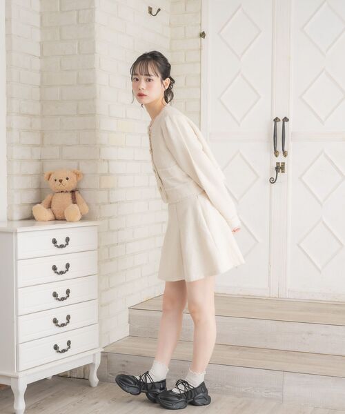 セール】【セットアップ対応】プレート付ラメツイードJK（ノー