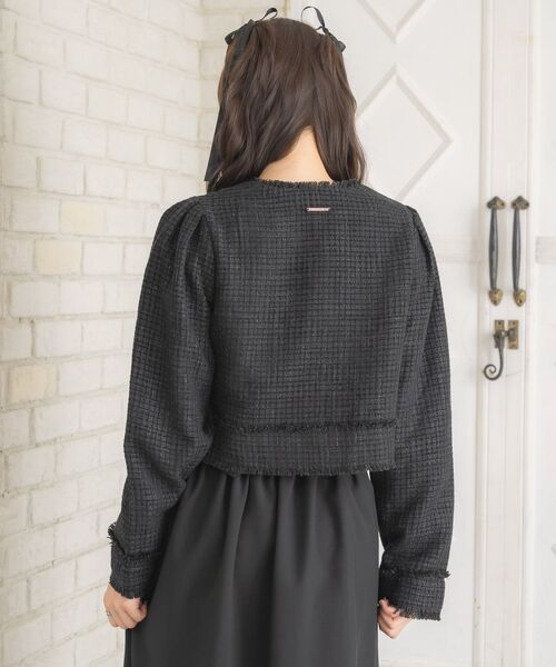 セール】【セットアップ対応】プレート付ラメツイードJK（ノーカラー