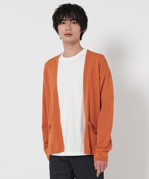 A DAY IN THE LIFE UNITED ARROWS(アデイインザライフユナイテッドアローズ)の「カーディガン+Tシャツ -セットアイテム・ハンドウォッシャブル-<A DAY IN THE LIFE>(カーディガン/ボレロ・メンズ・オレンジ/ネイビー/その他1・L/M/S)」の4枚目の写真