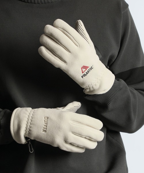 The DUFFER of ST.GEORGE(ザダファーオブセントジョージ)の「〔BLACK LABEL〕POLARTEC "CLASSIC200" GLOVES:ポーラテック グローブ(手袋・メンズ・アイボリー/ネイビー・F)」の2枚目の写真